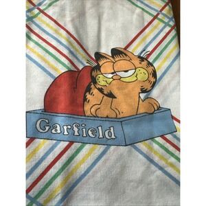 Vintage Garfield Twin Flat Sheet 1978 Polyester Cotton TWIN FLAT SHEET Only